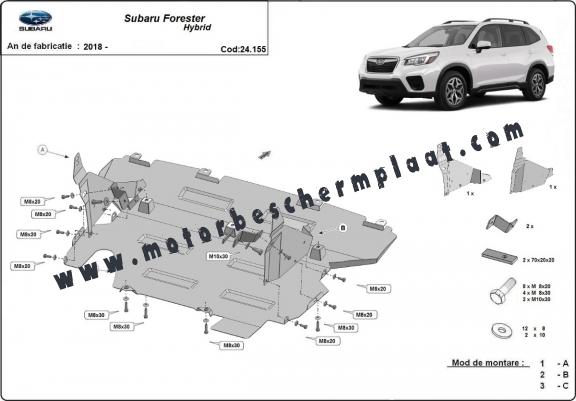 Motor en Radiator Beschermplaat voor Subaru Forester 5 Hybrid