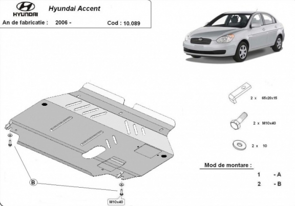 Motor, Versnellingsbak en Radiator Beschermplaat voor Hyundai Accent
