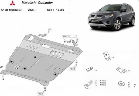 Motor, Versnellingsbak en Radiator Beschermplaat voor Mitsubishi Outlander