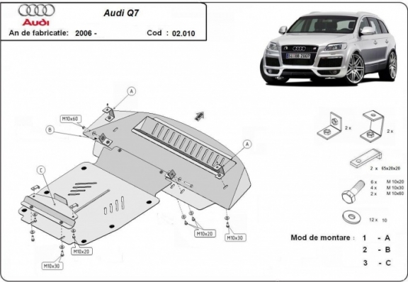 Motor Beschermplaat voor Audi Q7