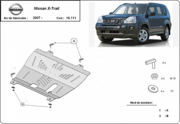 Motor, Versnellingsbak en Radiator Beschermplaat voor Nissan X-Trail T31