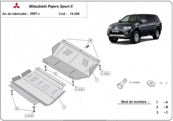 Motor en Radiator Beschermplaat voor Mitsubishi Pajero Sport 2