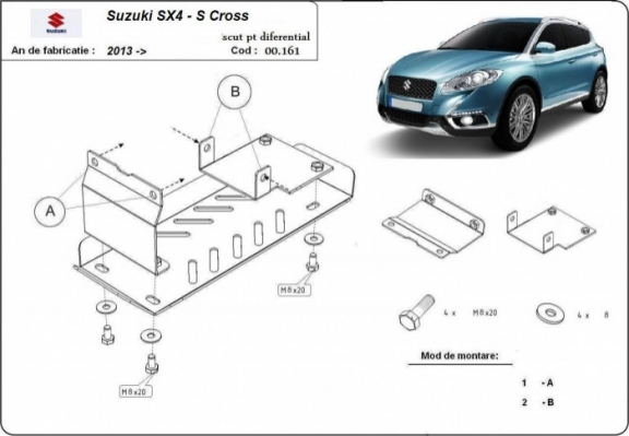 Differentieel Beschermplaat voor Suzuki S-Cross - 4WD