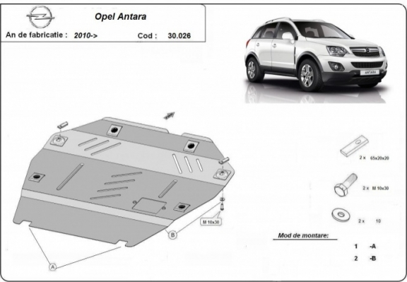 Motor en Versnellingsbak Beschermplaat voor Opel Antara