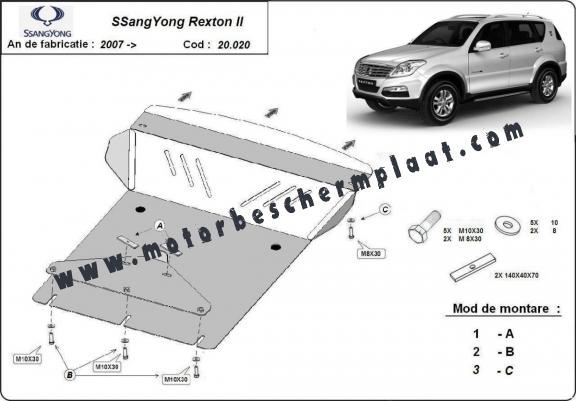 Motor en Radiator Beschermplaat voor SsangYong Rexton 2