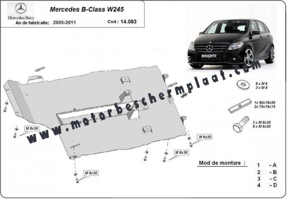 Motor en Versnellingsbak Beschermplaat voor Mercedes B-Class W245