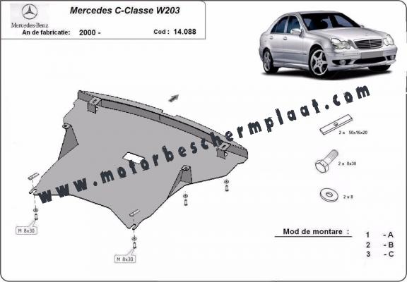 Motor en Radiator Beschermplaat voor Mercedes C-Class W203