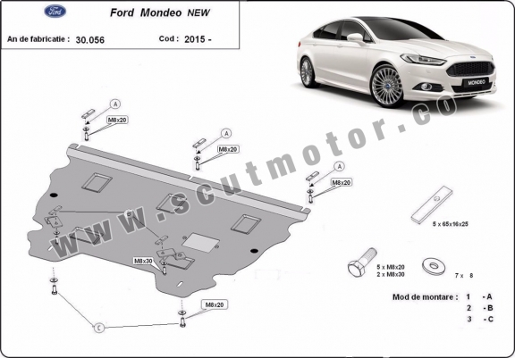 Motor, Versnellingsbak en Radiator Beschermplaat voor Ford Mondeo 5