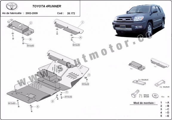 Motor en Radiator Beschermplaat voor Toyota 4Runner