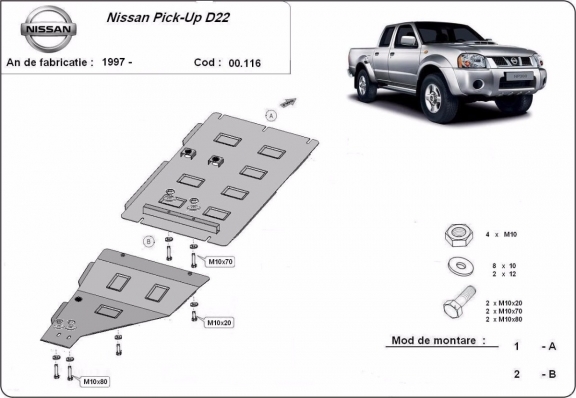 Versnellingsbak Beschermplaat voor  Nissan Pick Up