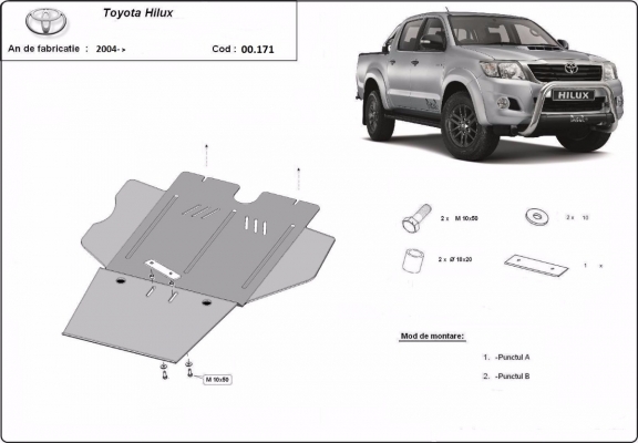 Versnellingsbak, Differentieel en Deeltjes Filter Beschermplaat voor Toyota Hilux