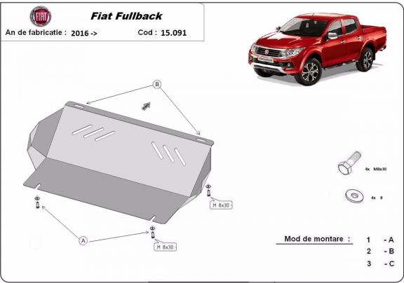 Radiator Beschermplaat voor Fiat Fullback