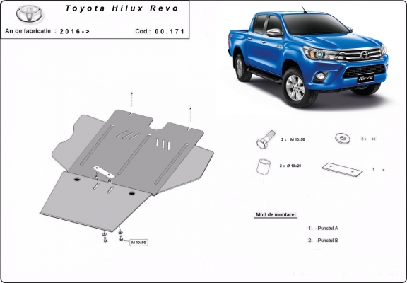 Versnellingsbak en Deeltjes Filter Beschermplaat voor Toyota Hilux Revo