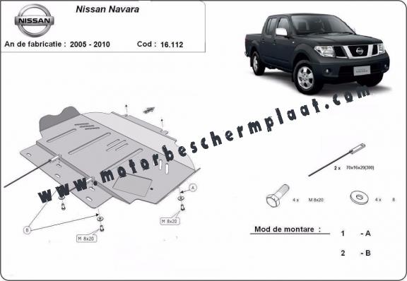 Motor Beschermplaat voor Nissan Navara D40