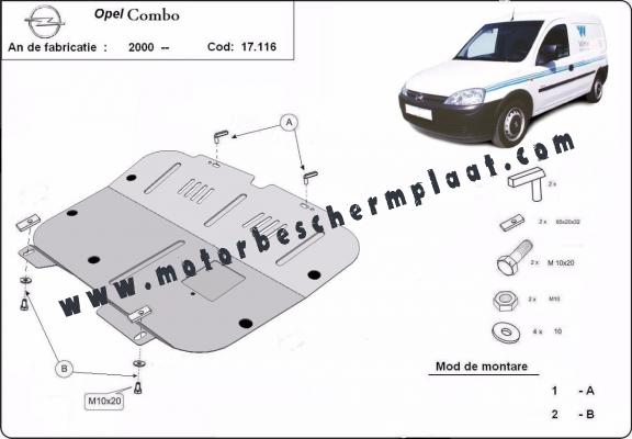 Motor, Versnellingsbak en Radiator Beschermplaat voor Opel Combo C 
