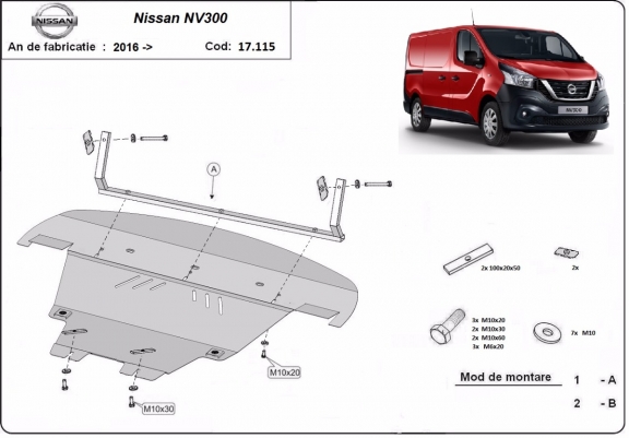 Motor Beschermplaat voor Nissan NV300