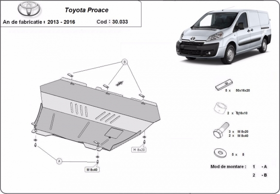 Motor Beschermplaat voor Toyota Proace