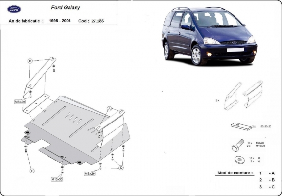 Motor, Versnellingsbak en Radiator Beschermplaat voor Ford Galaxy 1