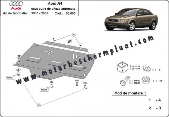 Versnellingsbak Beschermplaat voor Audi A4  B6 - Automatisch
