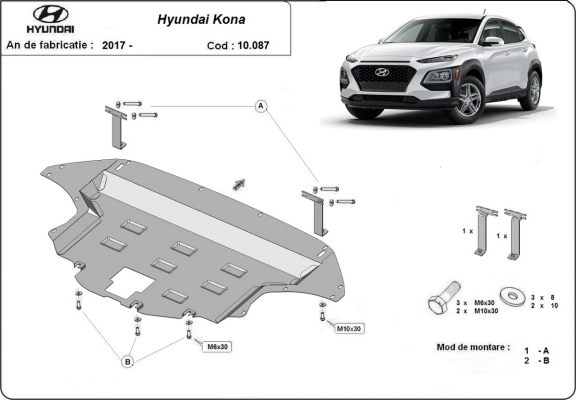 Motor en Versnellingsbak Beschermplaat voor Hyundai Kona