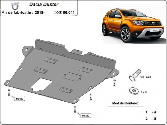 Motor en Versnellingsbak Beschermplaat voor Dacia Duster