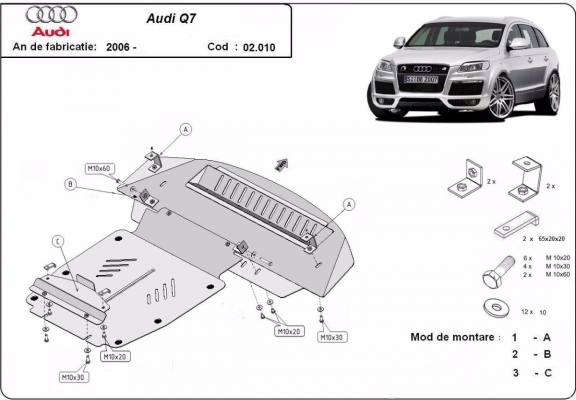 Motor Beschermplaat voor Audi Q7 S-Line