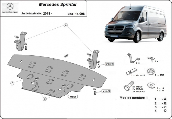 Motor Beschermplaat voor Mercedes Sprinter-RWD