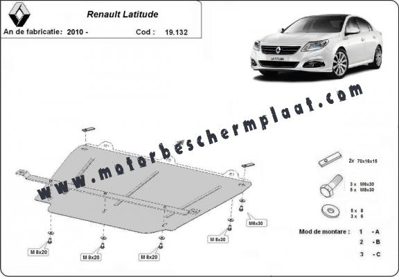 Motor, Versnellingsbak en Radiator Beschermplaat voor Renault Latitude