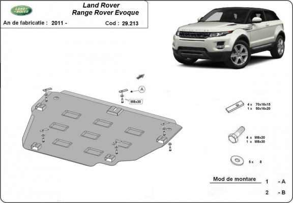 Motor en Versnellingsbak Beschermplaat voor Range Rover Evoque
