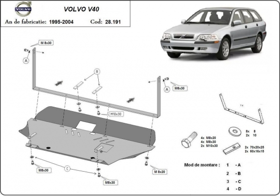 Motor en Versnellingsbak Beschermplaat voor Volvo V40