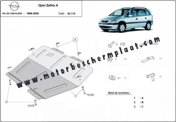 Motor, Versnellingsbak en Radiator Beschermplaat voor Opel Zafira A 