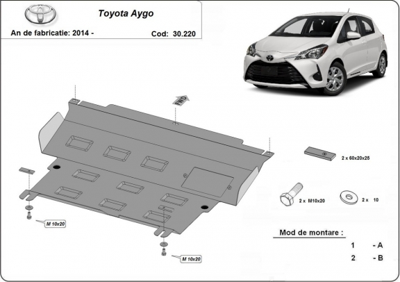 Motor en Versnellingsbak Beschermplaat voor Toyota Aygo AB40