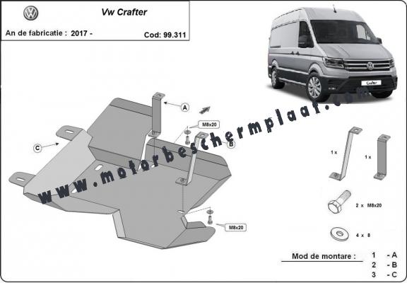 AdBlue tank Beschermplaat voor Volkswagen Crafter / 18 L