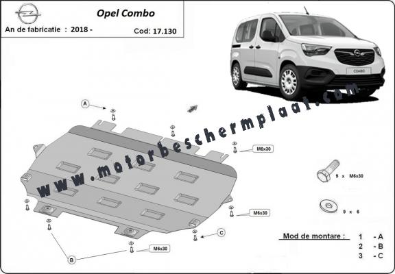 Motor, Versnellingsbak en Radiator Beschermplaat voor Opel Combo E 