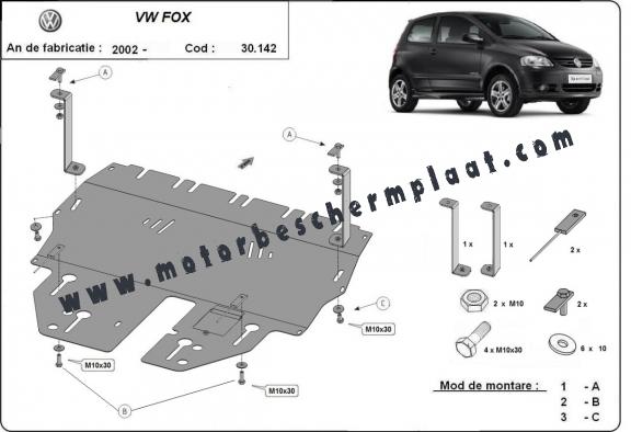 Motor en Versnellingsbak Beschermplaat voor VW Fox