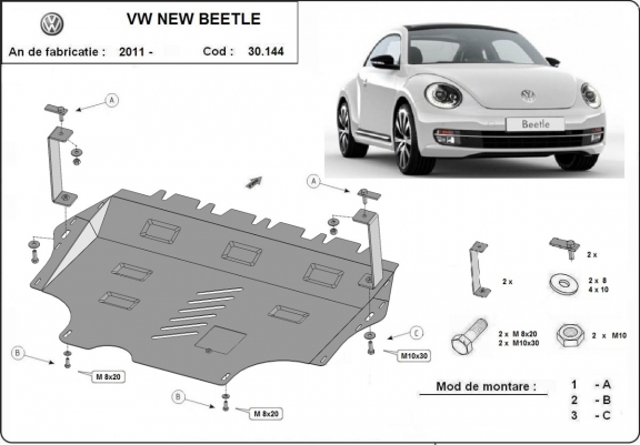 Motor en Versnellingsbak Beschermplaat voor Volkswagen New Beetle