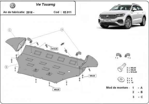 Motor Beschermplaat voor Volkswagen Touareg