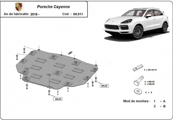 Versnellingsbak Beschermplaat voor Porsche Cayenne