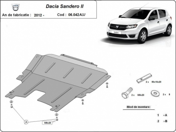 Motor, Versnellingsbak en Radiator Beschermplaat voor DACIA  SANDERO 2