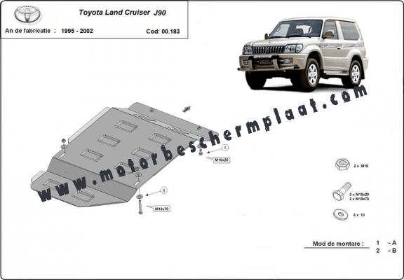 Versnellingsbak Beschermplaat voor Toyota Land Cruiser J90 - alleen voor 3-deurs model