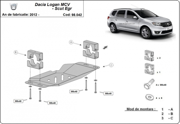  Beschermplaat voor het Stop & Go-systeem Dacia Logan MCV