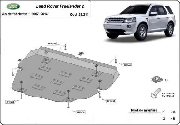 Motor en Versnellingsbak Beschermplaat voor Land Rover Freelander 2