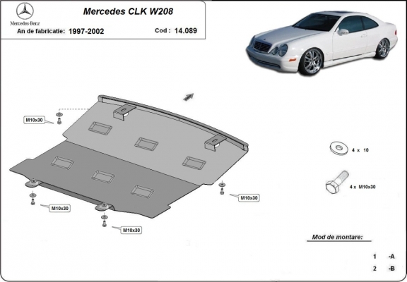 Motor en Radiator Beschermplaat voor Mercedes CLK W208