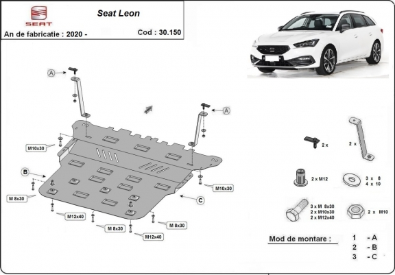 Motor en Versnellingsbak Beschermplaat voor Seat Leon Mk4