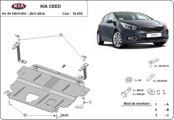 Motor en Versnellingsbak Beschermplaat voor Kia Ceed