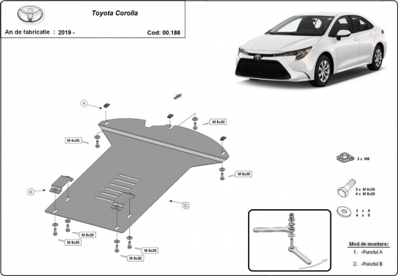 Katalysator/cat lock Beschermplaat voor Toyota Corolla