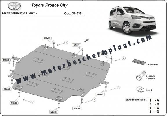 Motor Beschermplaat voor Toyota Proace Verso