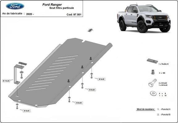 DPF  Beschermplaat voor Ford Ranger