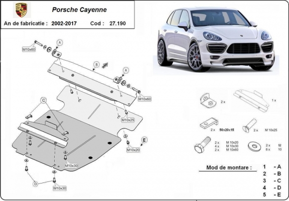 Motor Beschermplaat voor Porsche Cayenne