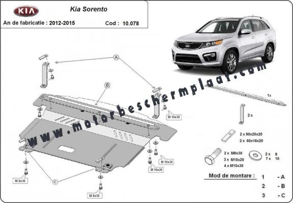 Motor en Versnellingsbak Beschermplaat voor Kia Sorento XM